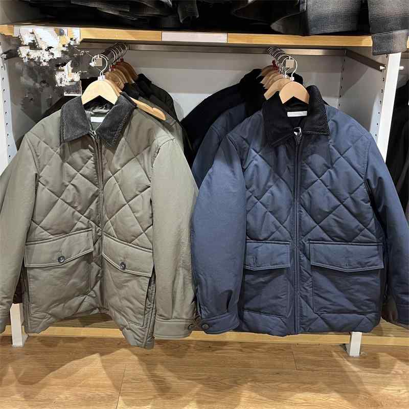 ジャケット 男性用 キルティングジャケット 中綿入り あったか オリーブ 紺 S M L XL 秋冬