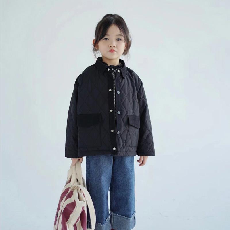 子供服 シャツ 襟付き 中綿入り ジャケット 配色 切り替え 8歳以上 100cm 110cm 120cm 130cm 秋冬 防寒 アウター