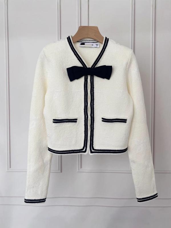カーディガン レディース 春 Vネック ニット ショート丈 バイカラー 蝶結び かわいい ガーリー 羽織り トップス 私服 デート