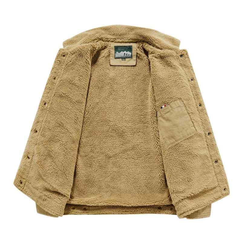 ジャケット 男性用 コットン 裏起毛 厚手 ゆったり 洗い加工 防寒 アウター 軍緑 カーキ 深青 M L XL 2XL 3XL 4XL 5XL 6XL