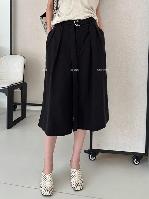 パンツ レディース 天?亜麻 高腰 ワイドレッグ 7分丈 リラックスパンツ 薄手 春夏 リネンパンツ