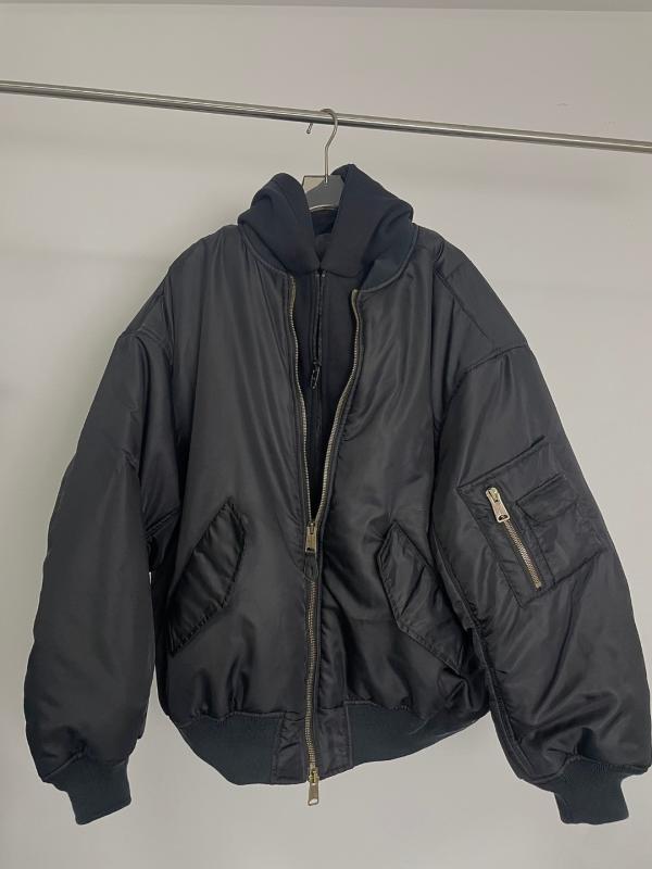 ジャケット 男性用 ブルゾン ストリート系 コットンブレンド 多ポケット ブラック 秋服 アウター