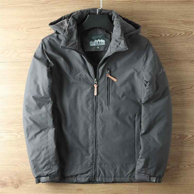 ジャケット 男性用 防風 防水 登山服 アウトドアウェア 裏起毛 厚手 作業着 カジュアル 多機能 多ポケット 灰色 黒 カーキ ネイビー グリーン