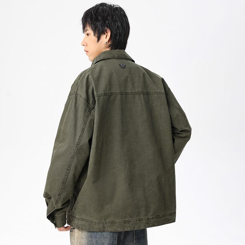 上衣 成人男性用 レトロ うつり変わり ウォッシュ製作 アウトドア ミリタリー 心地好い 前掛け 上衣