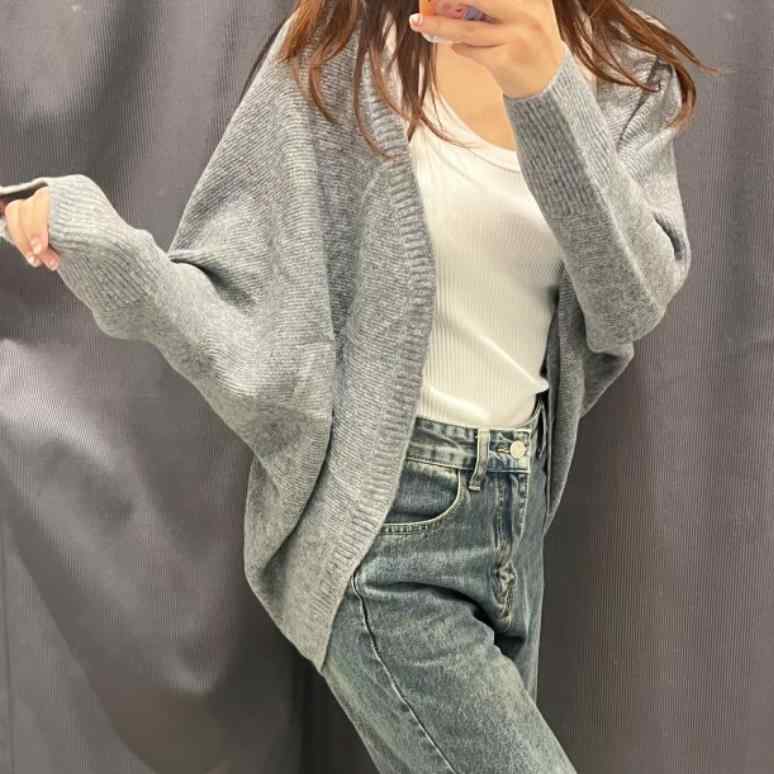 ニットカーディガン レディース 秋冬 ニット カーディガン ドルマンスリーブ エレガント 通勤 オフィス カジュアル 無地 羽織り 厚手 防寒 あったか 冷房対策 ベージュ系