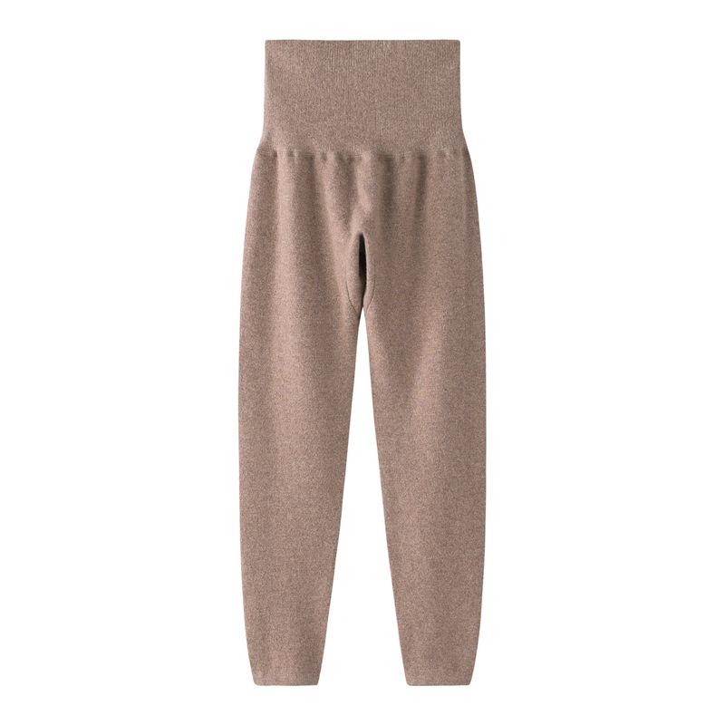 パンツ レディース 100% カシミヤ 高腰 伸縮性 シームレス 保温 レギンス グレー ミルクティー ベージュ キャメル ブラック L XL XXL XXXL 秋冬