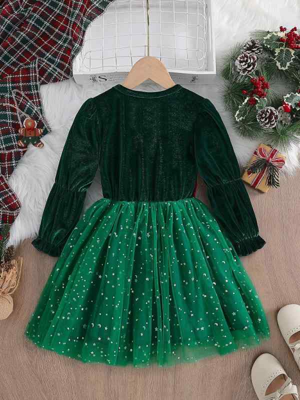 ワンピース キッズ 女の子 子供 クリスマス プリンセス 長袖 春秋 チュール 発表会 結婚式 パーティー かわいい 普段着 ガールズ