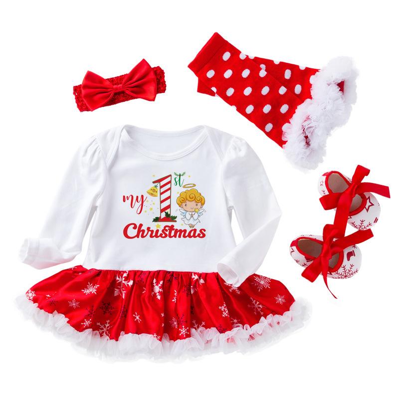 ベビー服 ロンパース 秋冬 長袖 クリスマス 鹿 雪だるま 帽子 靴下 セット 綿100% かわいい 女の子 赤ちゃん 乳幼児 普段使い