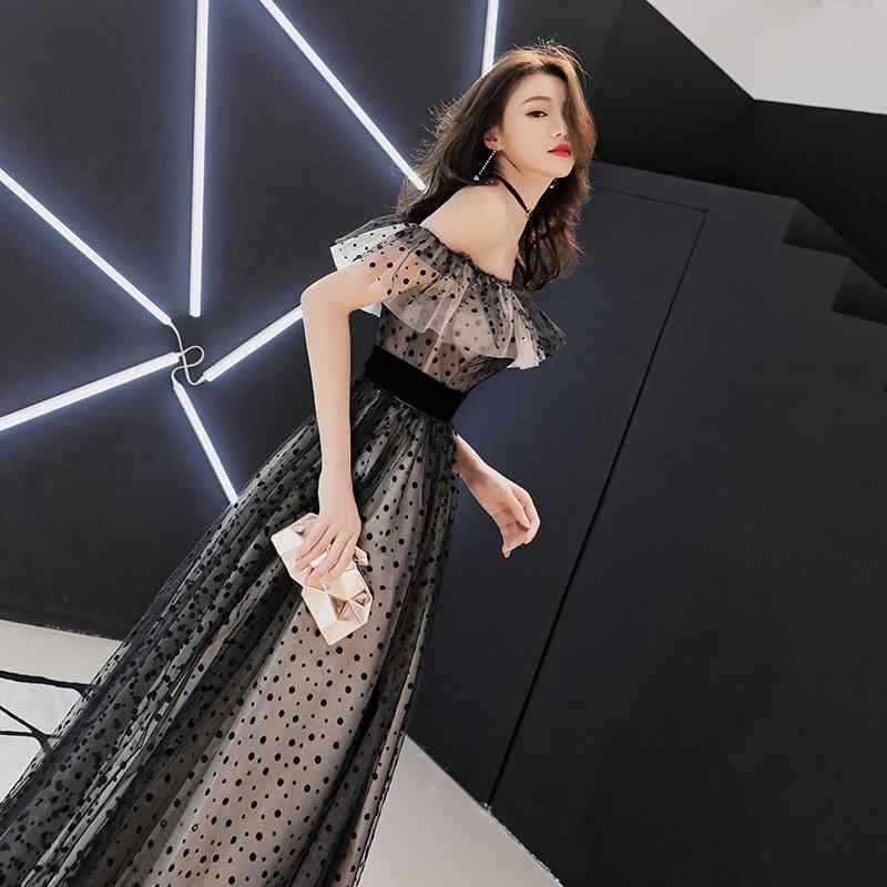 ワンピース レディース パーティードレス イブニングドレス ブラック ロング丈 Aライン ポリエステル 演奏会 発表会 誕生日会 謝恩会 結婚式 二次会 お呼ばれ エレガント モード系 exposure 肩出し ノースリーブ 10,571円