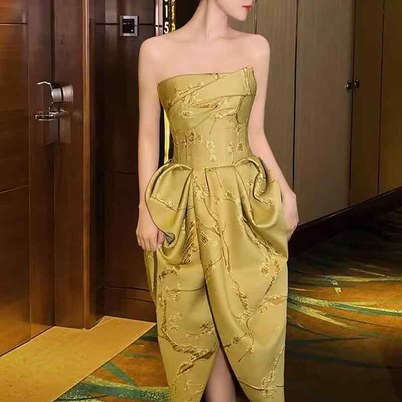 衣裳 レディース 婚礼の儀お召しもの 婚礼の儀 寄りあいお召しもの チュールスカート 黄み 高腰 ノースリーブ 花柄 A伝達ルート ロング丈 春夏