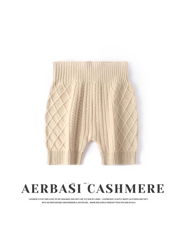 ニット ショートパンツ レディース 秋冬 山羊絨 ウール 高伸縮 厚手 ハイウエスト 無地 レギンス スパッツ インナーパンツ 部屋着 ルームウェア 通勤 オフィス カジュアル 普段使い 紫 青