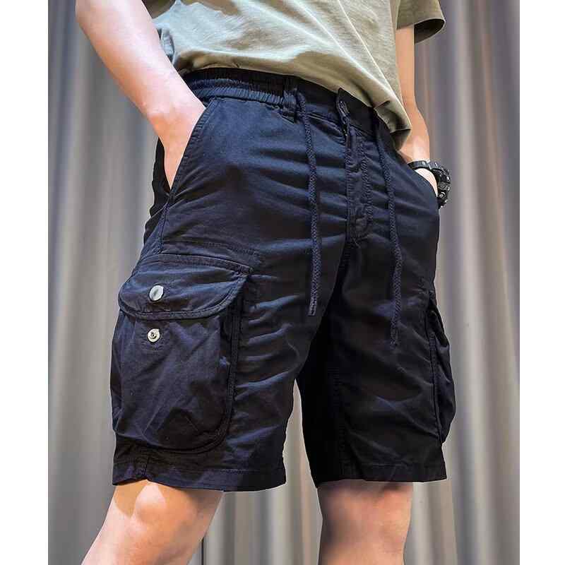 メンズ カーゴパンツ ショートパンツ ポリエステル 7分丈パンツ ハーフパンツ ゆったり ストレート 普段使い アウトドア