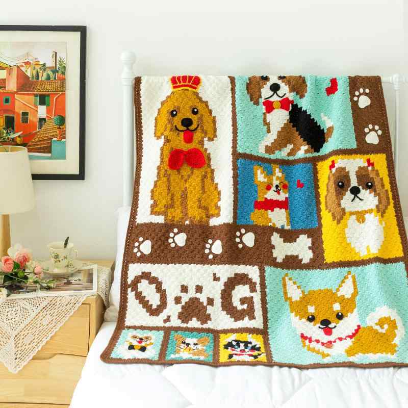 犬用 ブランケット DIY 手芸キット 編み物 かぎ針編み 毛糸 コットン
