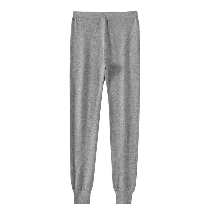 ズボン メンズ 男性用 ウール ニット パンツ あったか インナー 秋冬 無地 L XL XXL XXXL 灰色 黒色 ?色
