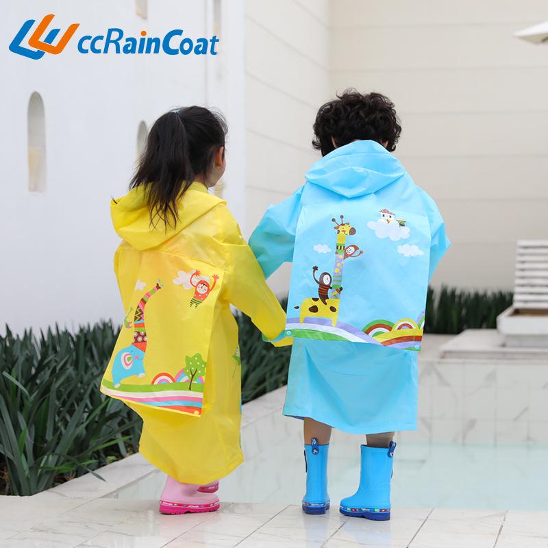 レインコート キッズ 子供用 防水 ランドセル対応 EVA素材 厚手 カッパ 雨具 フード付き かわいい ピンク イエロー ブルー M L XL