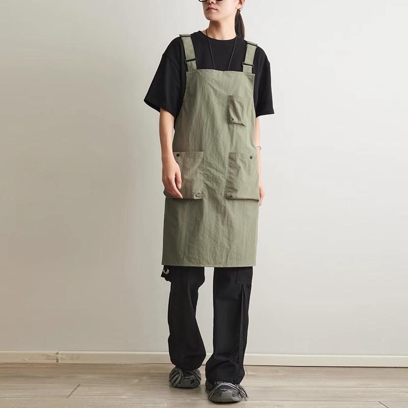 エプロン ガーデニング 花屋 カフェ 飲食店 業務用 作業着 防水 撥水加工 オリーブグリーン ブラック コーヒー