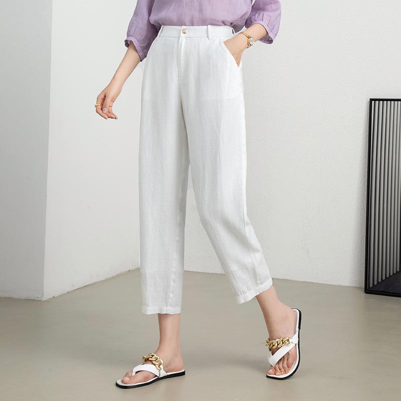 パンツ レディース 麻 リネン 天 テンセル 高 接触冷感 美脚 薄手 ゆったり サルエルパンツ 黒 ブラック ピンク系 白 ホワイト ベージュ 緑 グリーン