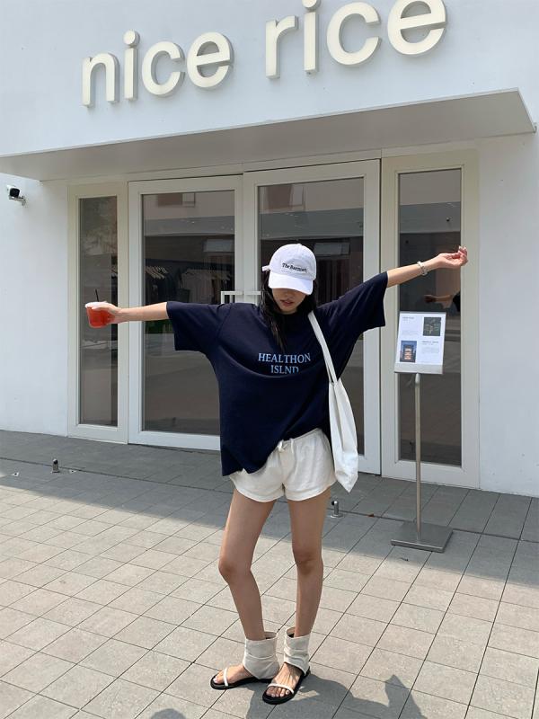 パンツ レディース 韓国風 リネン ワイドレッグ 薄手 亜麻 キュロット ショートパンツ 杏色 ゆったり リラックス カジュアル スタイル