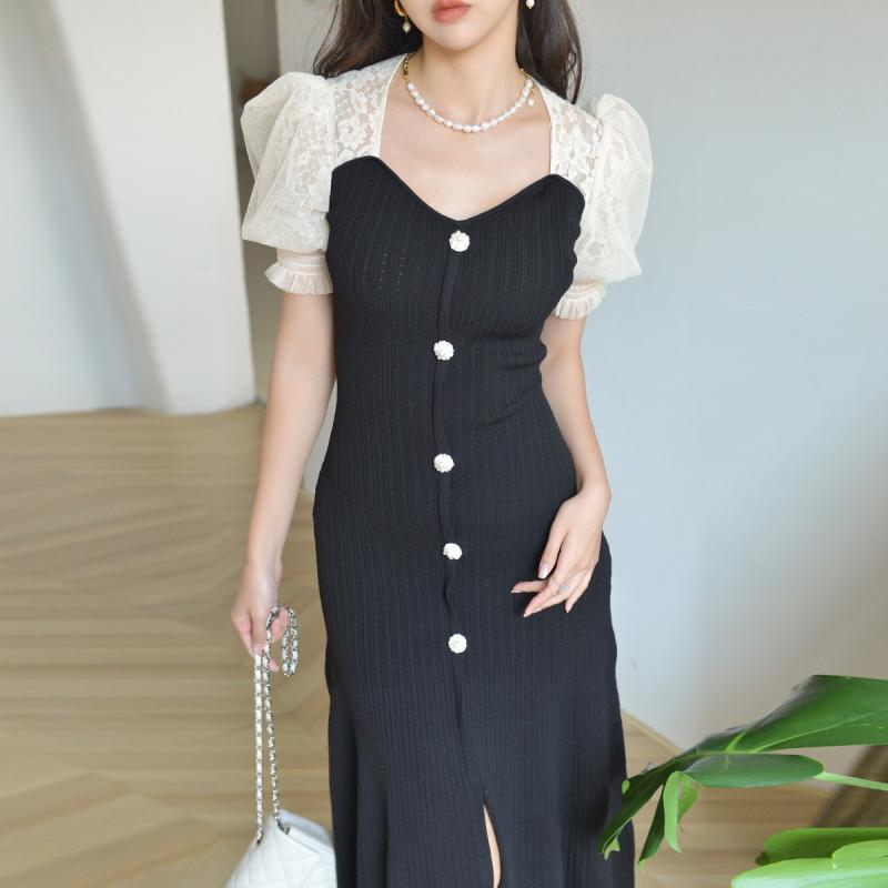 衣装 レディース 春夏 半袖 膝下丈 当たること冷感 メッシュ うつり変わり パフ捩り A生産ライン 編み物衣装 上衣