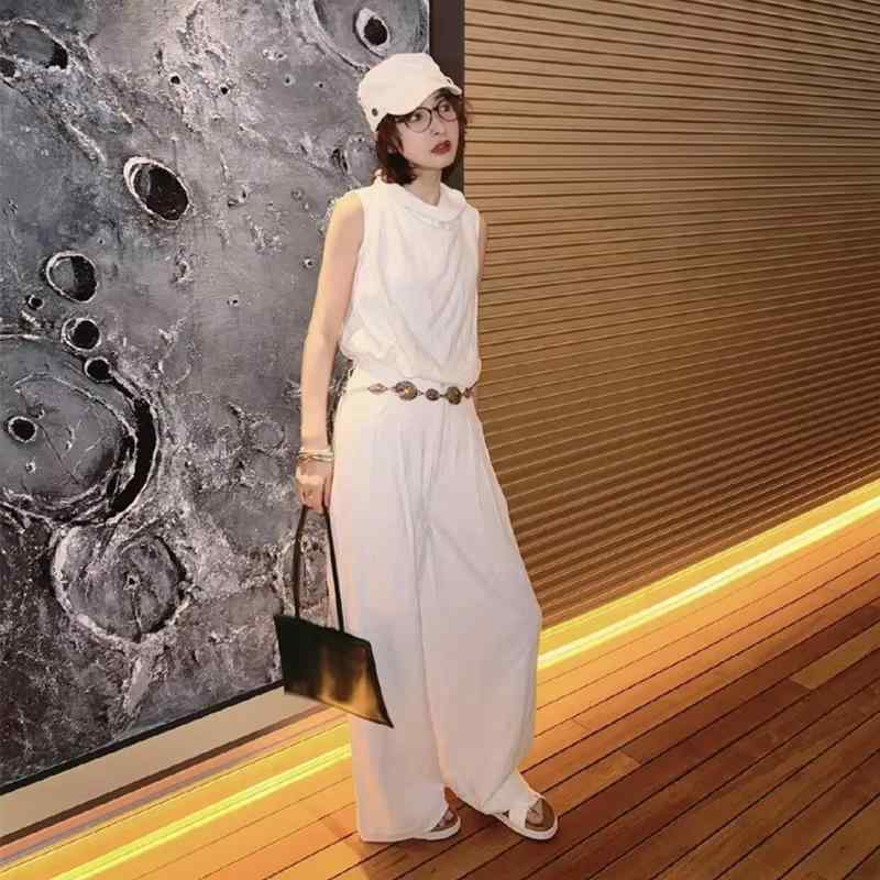 パンツ レディース 麻混紡 ワイドレッグ リラックス ストレート 薄手 春夏 通勤 カジュアル ポケット付き