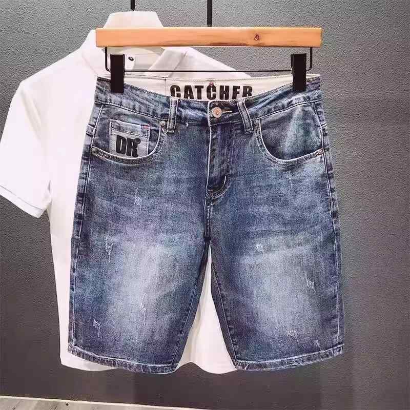 デニム メンズ ハーフパンツ 男性用 ブルージーンズ ストレッチ ショートパンツ 5分丈 ジーパン ウォッシュ加工 ポケット