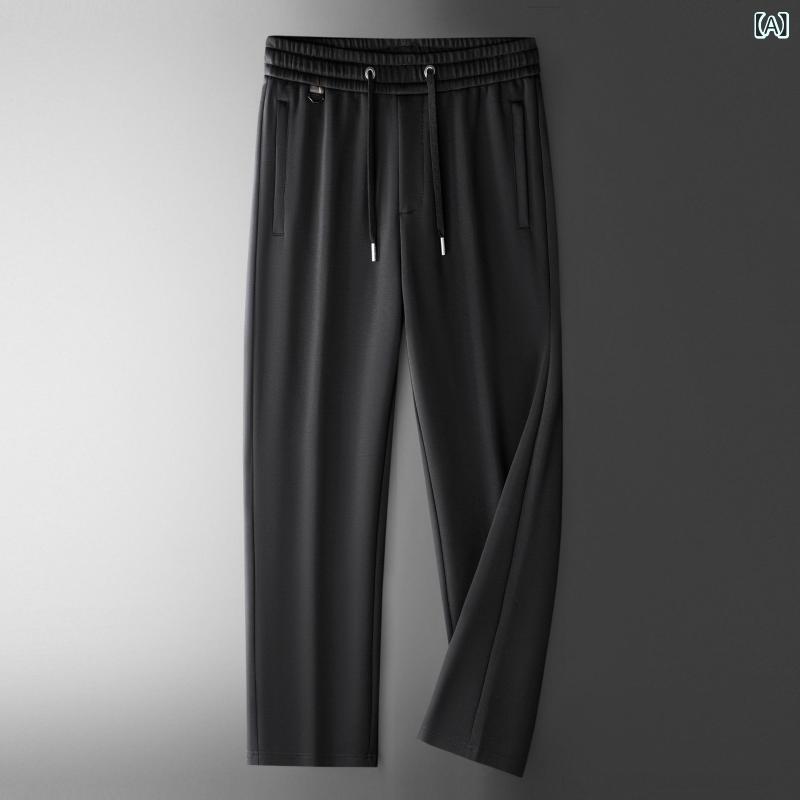 ズボン メンズ 男性用 テーパードパンツ ストレッチパンツ イージーパンツ 薄手 軽量 無地 黒 ブラック系 グレー 灰色系 ネイビー 紺色系 ベージュ 普段使い