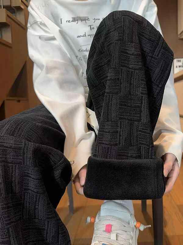 パンツ メンズ 男性用 コーデュロイパンツ 裏起毛 ストレートパンツ ロングパンツ 普段使い デイリーユース ブラック 黒 グリーン 緑 ベージュ 伸縮性