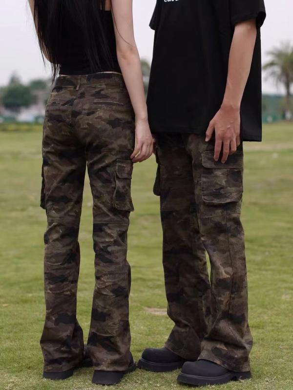 パンツ メンズ レディース 迷彩柄 カーゴパンツ ワークパンツ ミリタリーパンツ 多ポケット レトロ 春夏 スリム ストレート 6,569円