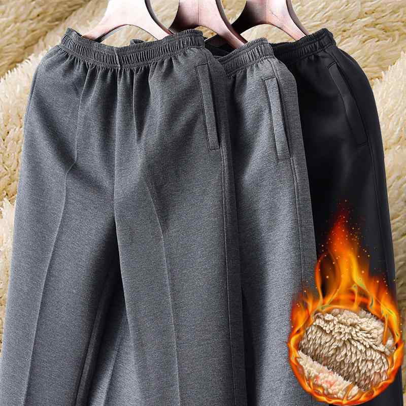 パンツ 男性用 暖パン 裏起毛 あったかパンツ 高齢者 向け ズボン ウエストゴム ゆったり ストレート 伸縮性 スポーツ 普段使い 秋冬 ブラック グレー