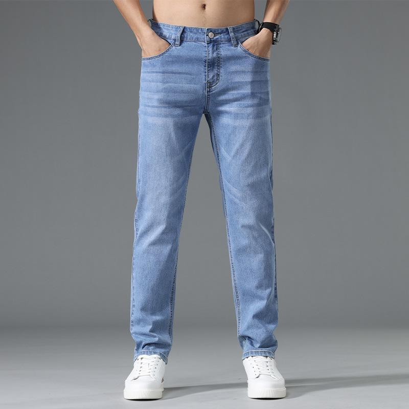 デニム メンズ ジーンズ ストレート ストレッチ ジーパン ズボン パンツ 男性用 カジュアル ボトムス 伸縮性 普段使い 薄手 春秋 スタイル