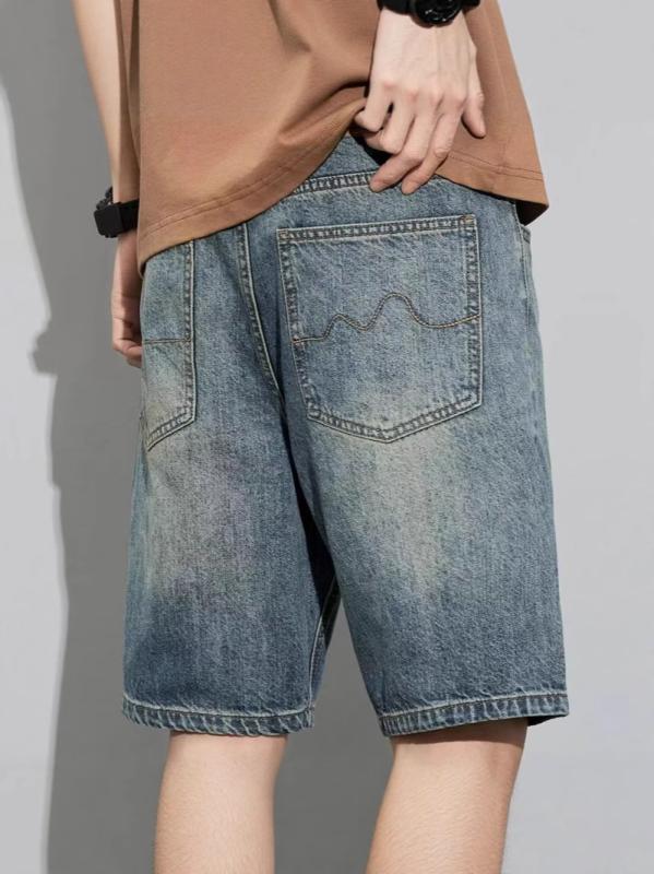 デニム メンズ デニムパンツ ジーンズ ハーフパンツ ショートパンツ ワイドパンツ ウォッシュ加工 5分丈 ワークパンツ ゆったり ジーパン ズボン ボトムス カジュアル 普段使い