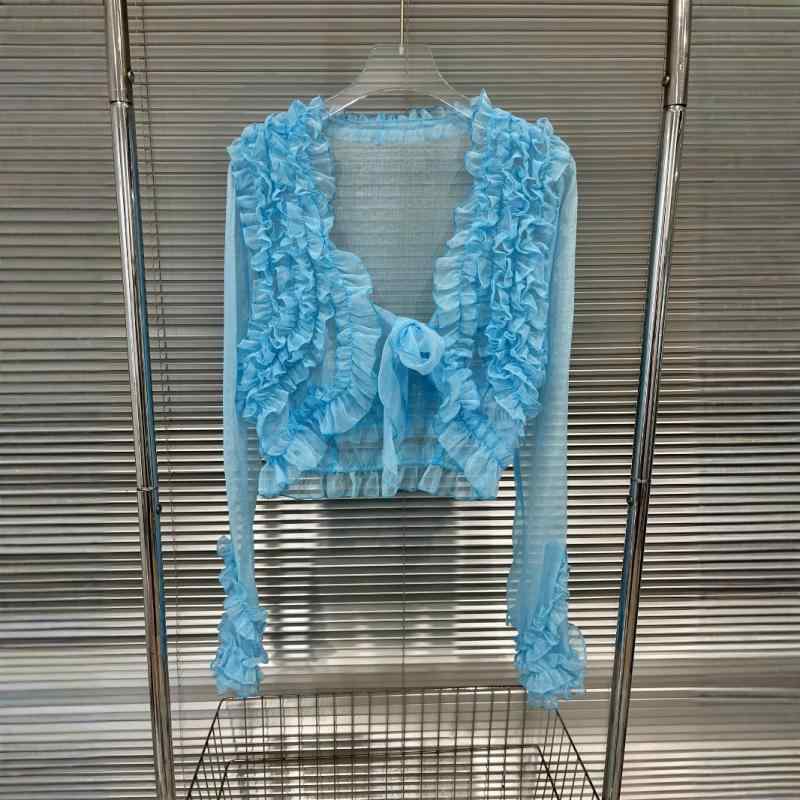 シャツ レディース 春夏 半袖 Vネック シフォン トップス ブラウス カットソー 接触冷感 涼しい きれいめ かわいい ガーリー フェミニン デート オフィス 通勤 通学