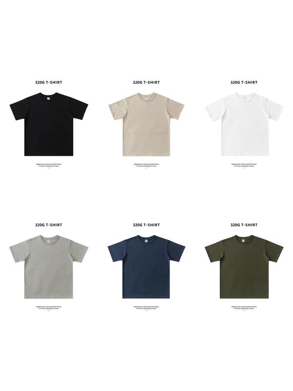 Tシャツ メンズ 男性用 半袖 コットン 厚手 ラウンドネック ゆったり 無地 トップス 普段使い 部屋着 アウトドア ブラック ホワイト カーキ ベージュ グレー デニムブルー