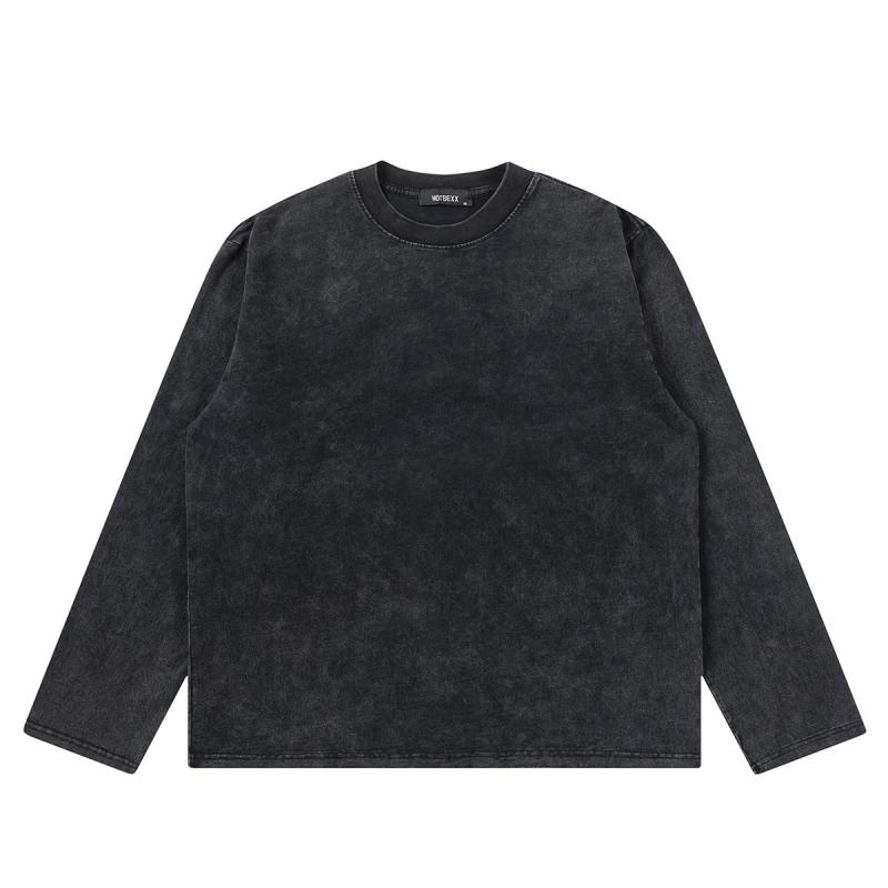 Tシャツ 男性用 水洗 ボクシーシルエット ドロップショルダー 厚手 コットン トップス ストリートファッション
