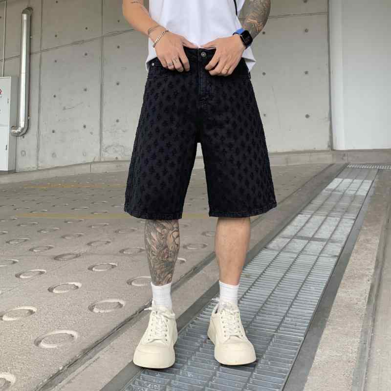 デニム メンズ ハーフパンツ ダメージ ウォッシュド加工 ストリートスタイル 男性用 ジーンズ ジーパン ズボン ボトムス 春ズボン・パンツ