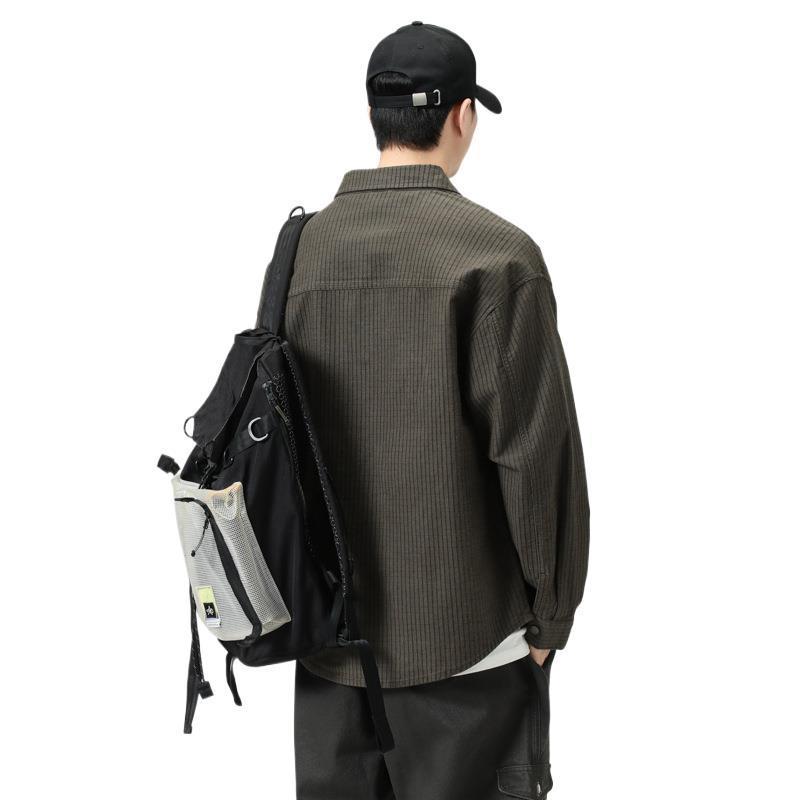 シャツ メンズ ストライプ柄 コットン カジュアルシャツ 男性用 トップス 普段使い 春物