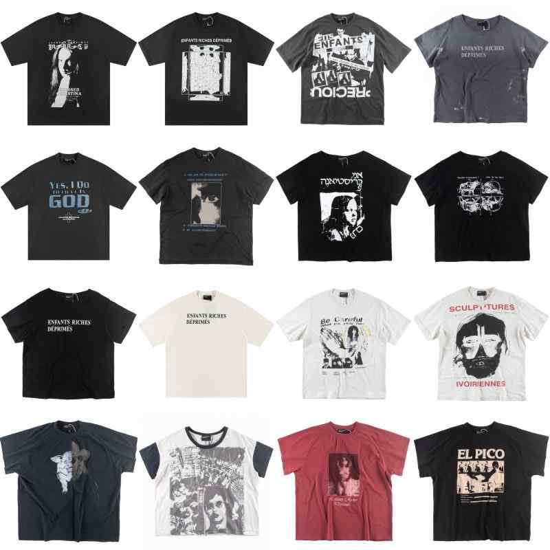 Tシャツ 男性用 ラウンドネック トップス コットン ゆったり プリント 高街 カジュアル 半袖 黒 白 赤 グレー