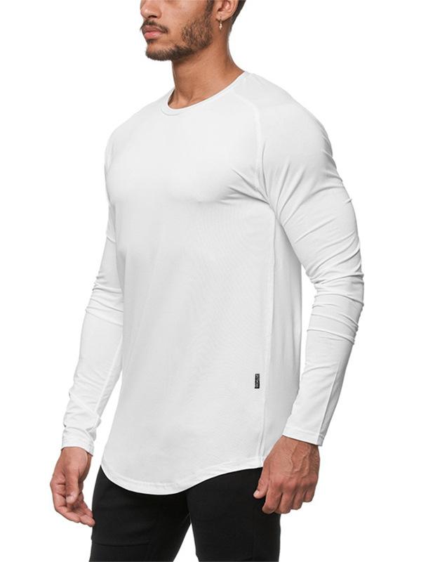 Tシャツ メンズ 男性用 秋物 速乾 長袖Tシャツ スポーツ トレーニングウェア インナーシャツ 無地 ポリエステル 普段使い カジュアル