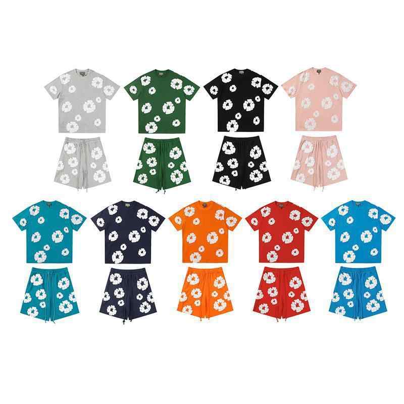 Tシャツ メンズ 男性用 短パン セットアップ コットン100％ 発泡プリント ゆったり スポーツウェア ルームウェア 普段使い グレー 灰色 グリーン 緑 ブラック 黒 ピンク 桃色 ブルー 青 紺 ネイビー オレンジ 橙 レッド 赤