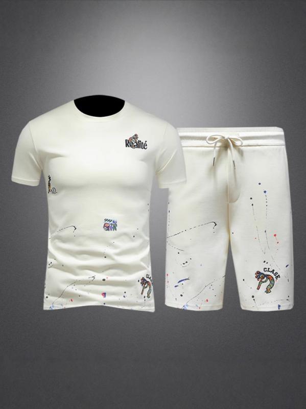 メンズ 半袖 Tシャツ ショートパンツ セットアップ スポーティ 普段使い ルームウェア 大きいサイズ 接触冷感 吸湿速乾 ブラック ホワイト系