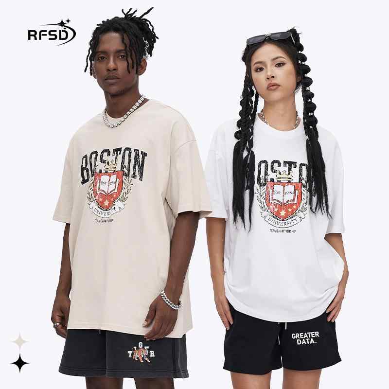 Tシャツ メンズ 男性用 ストリート ヒップホップ トップス コットン プリント 半袖 五分袖 7分袖 カットソー ゆったり ルーズ クルーネック 春夏 秋冬