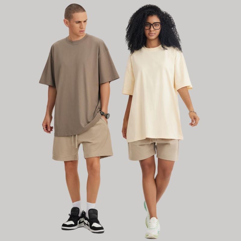 Tシャツ メンズ 男性用 無地 半袖Tシャツ カットソー ヘビーウェイト コットン オーバーサイズ ルーズフィット ドロップショルダー 白 紺 緑 黒 グレー ベージュ 茶色 紫 S M L XL 2XL