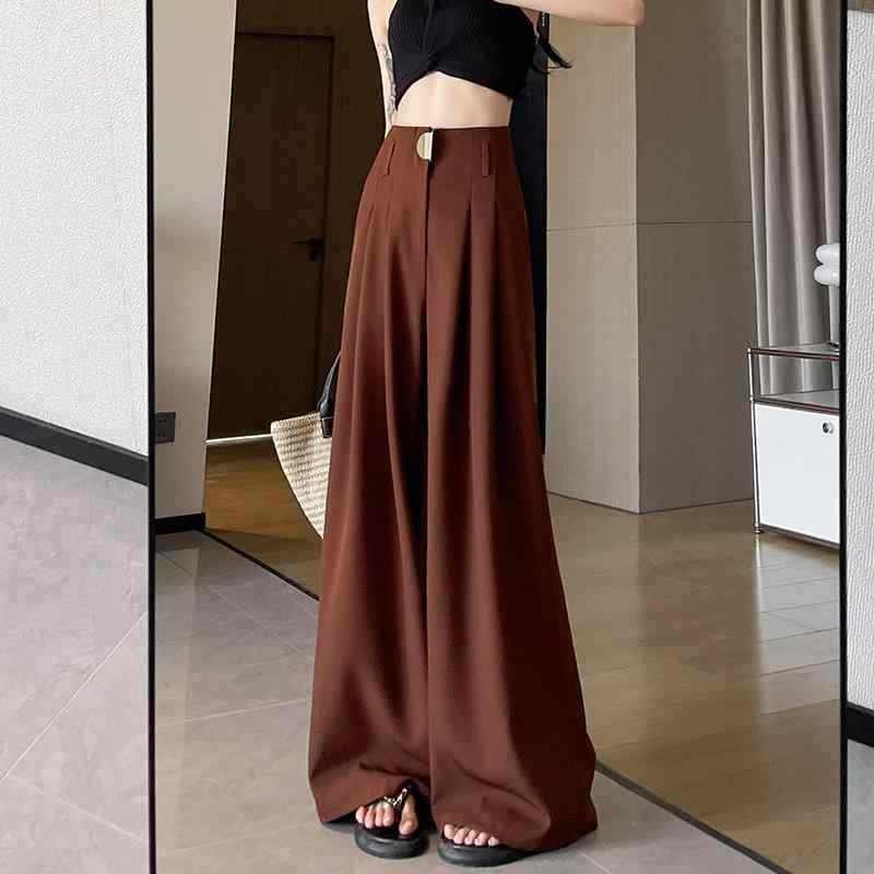 パンツ レディース 高身長 ワイドパンツ スラックス ゆったり ストレート 落ち感 美脚 無地 薄手 春夏 秋冬 黒 ブラック 赤 ワインレッド ベージュ カジュアル きれいめ