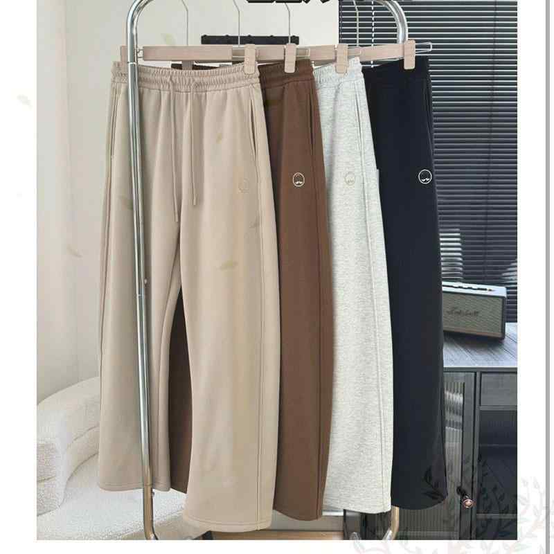 パンツ レディース スウェットパンツ ワイドレッグパンツ 厚手 暖パン 裏起毛 ゆったり ストレートパンツ カジュアル スタイル ブラック 花灰色 焦糖色 S M L