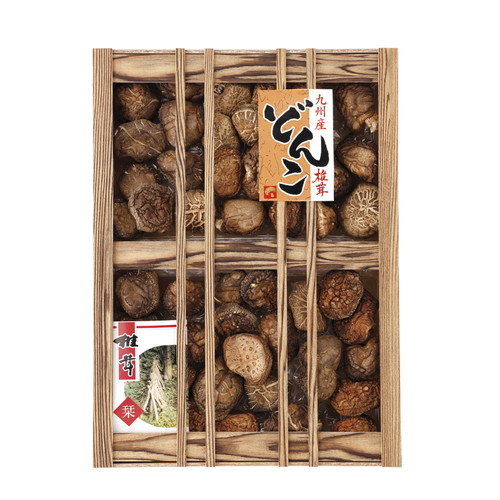 【送料無料・包装無料・のし無料】九州産原木どんこ椎茸(木箱入) E-100S(A3)