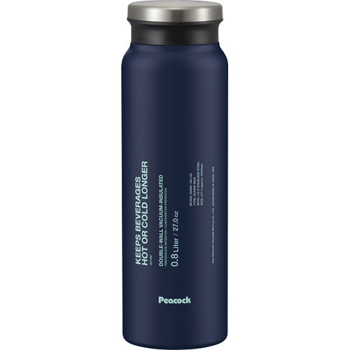 【送料無料・包装無料・のし無料】ピーコック ステンレスボトルスクリューマグタイプ(800ml) ダークネイビー AEJ-80AK(A4)