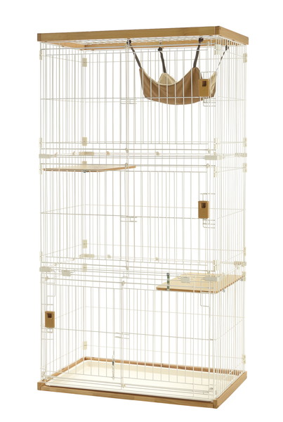 木製お掃除簡単キャットサークル M ライトブラウン|激安ショップE・T・M