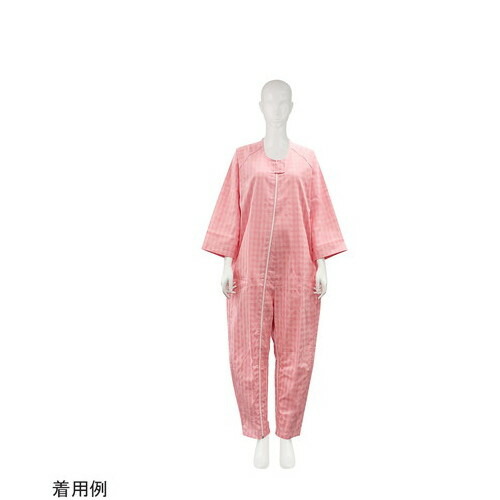 竹虎 フドー 首元から右足首にかけて開きます ねまきB さくら L　4958995868449　介護衣料