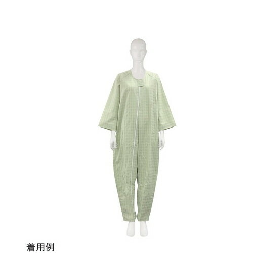 竹虎 フドー 首元から右足首にかけて開きます ねまきB うぐいす LL 4958995868753 介護衣料
