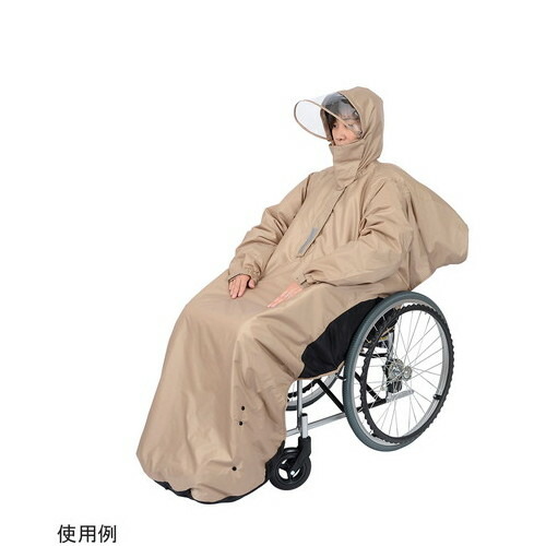 RAKUDA（笑和） RAKU暖降雨 ベージュ M SR-500WVM 袖付き添い人で車いすの捏ち上げるがし分かりやすい